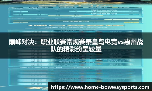 巅峰对决：职业联赛常规赛秦皇岛电竞vs惠州战队的精彩纷呈较量